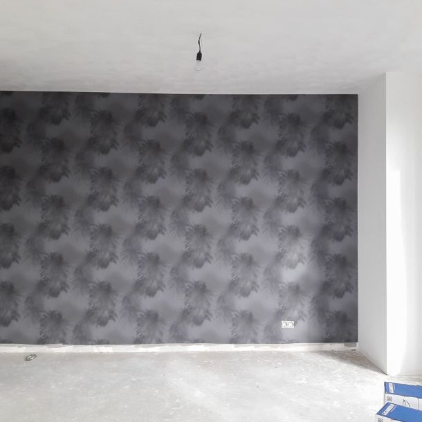 Grijs gemêleerd behang